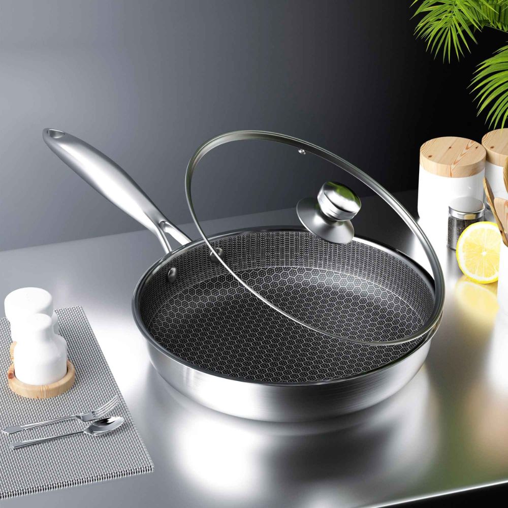 Frigideira Gourmet Antiaderente em Aço INOX - Swankitchen