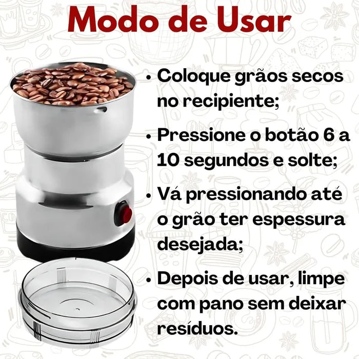 Moedor e Triturador Elétrico de Grãos Multifuncional - Produto 100% Original - (Entrega Full)